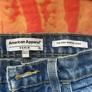 American Apparel Light Blue High Waisted Jeans